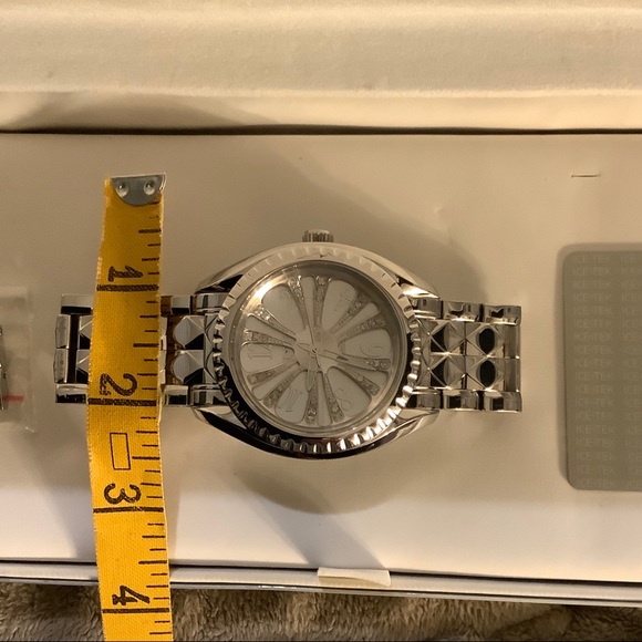 VTG 2009 Genuine Swiss ICETEK Watch Custom S.S band . Platinum/diamond spinner - Picture 15 of 16